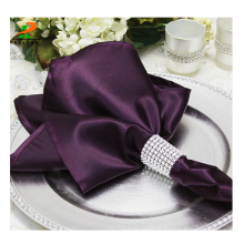 Grossais en gros mariage de serviette en satin bon marché, serviette en satin dans une serviette de table, serviettes en satin